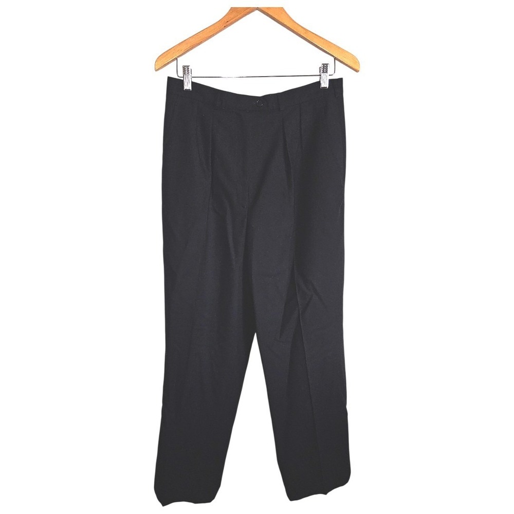 Giorgio Sant Angelo Women's Pleated Black Merino Lined Wool Pants Sz 14 Vintage - Picture 6 of 9